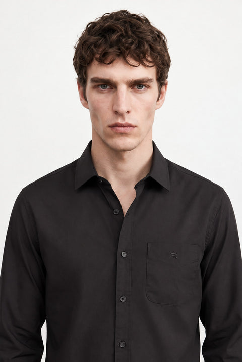 Satin Solid Tailored Fit Shirt