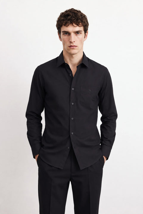 Satin Solid Tailored Fit Shirt
