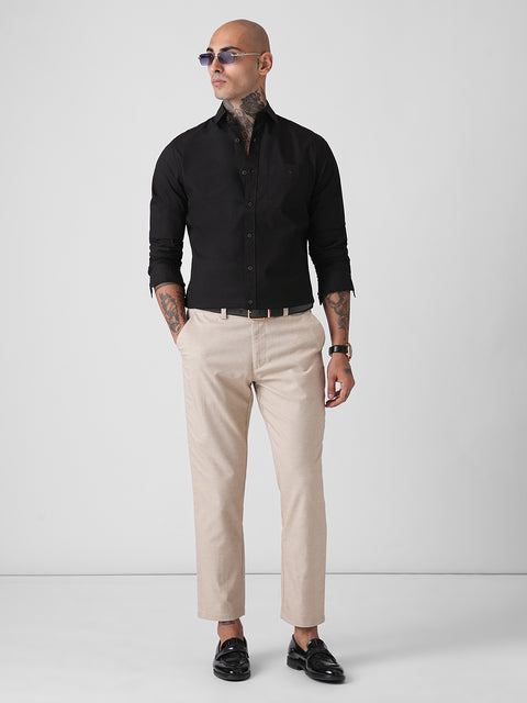 SATIN PLAIN TAILORED FULL SLEEVE SHIRT