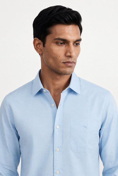 Satin Solid Tailored Fit Shirt