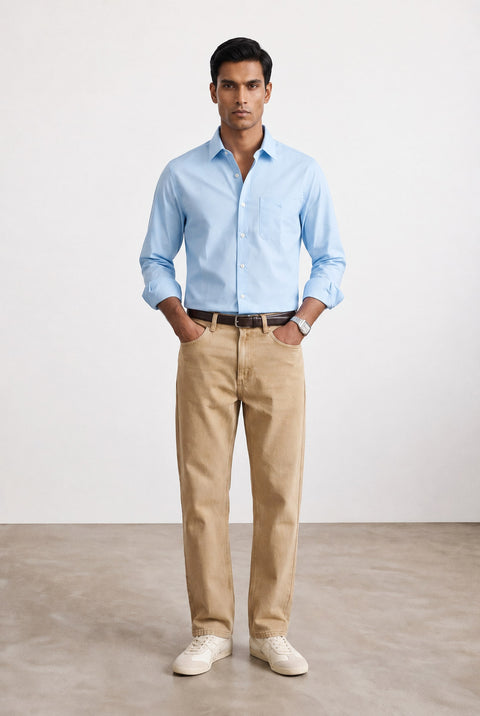 Satin Solid Tailored Fit Shirt