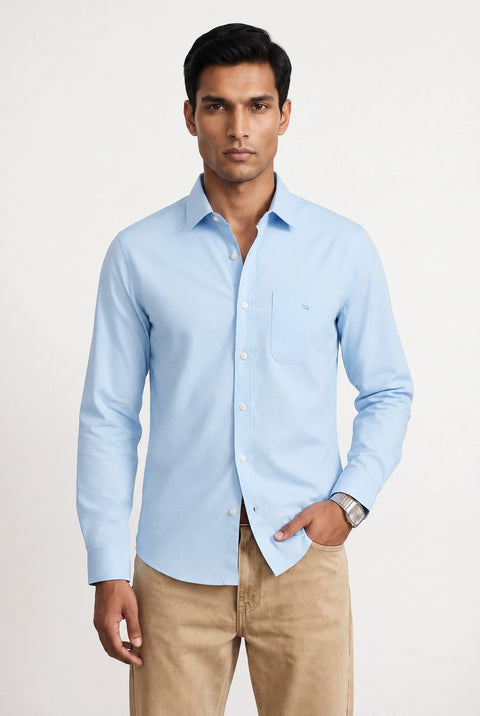 Satin Solid Tailored Fit Shirt