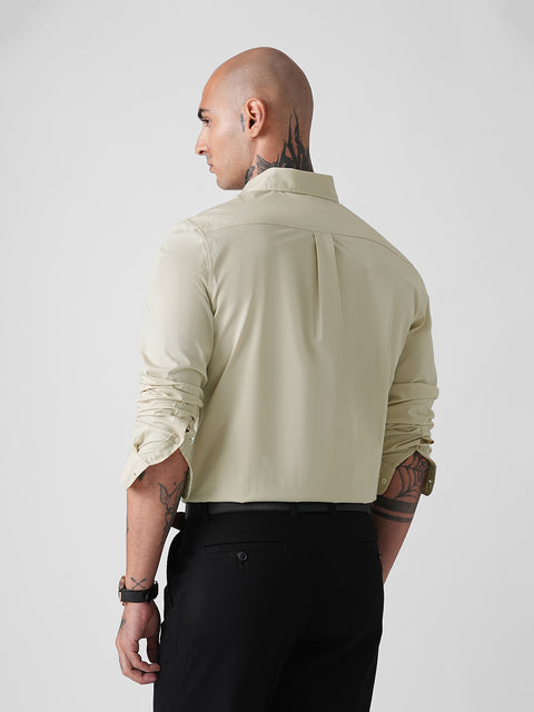 SATIN PLAIN TAILORED FULL SLEEVE SHIRT