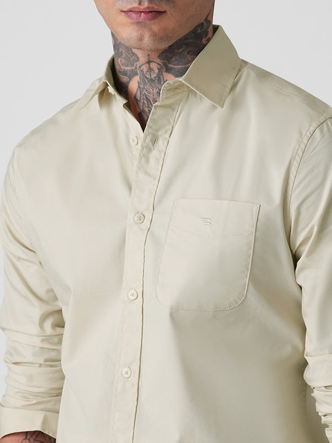 SATIN PLAIN TAILORED FULL SLEEVE SHIRT