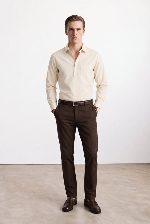 Satin Solid Tailored Fit Shirt