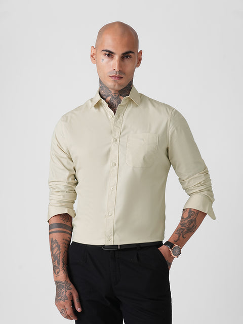 SATIN PLAIN TAILORED FULL SLEEVE SHIRT