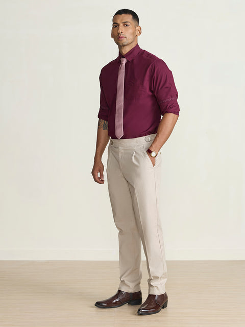 Satin Solid Tailored Fit Shirt