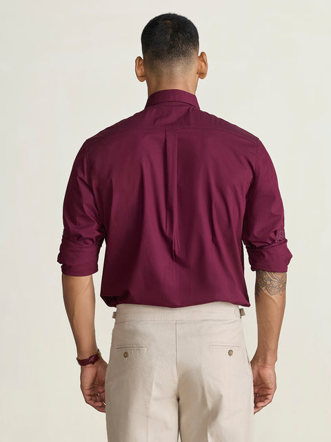 Satin Solid Tailored Fit Shirt