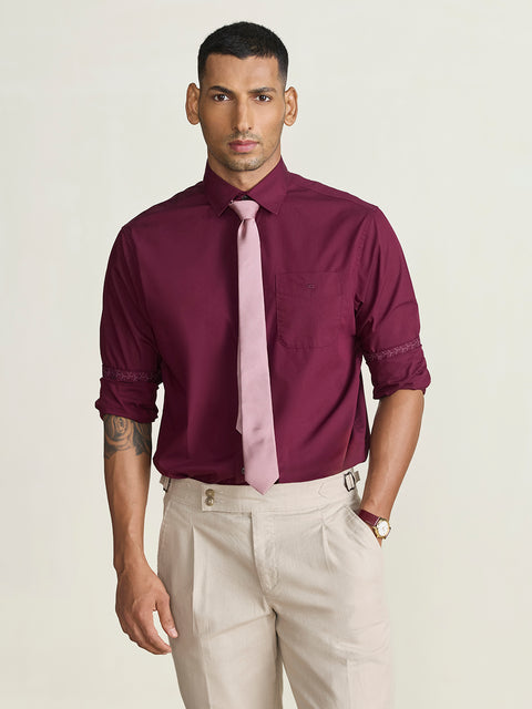 Satin Solid Tailored Fit Shirt