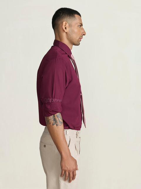 Satin Solid Tailored Fit Shirt