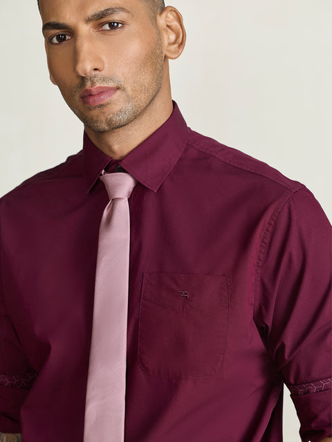 Satin Solid Tailored Fit Shirt