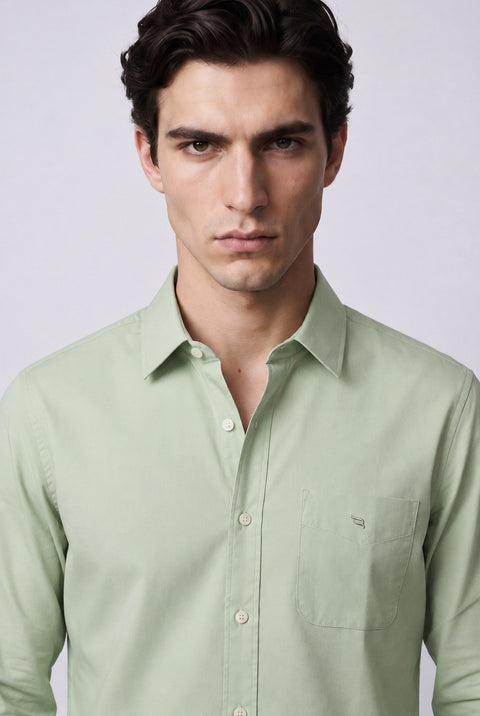 Satin Solid Tailored Fit Shirt