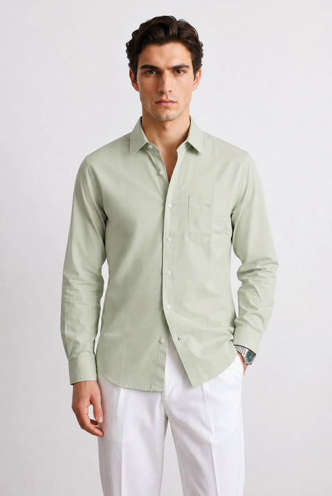 Satin Solid Tailored Fit Shirt