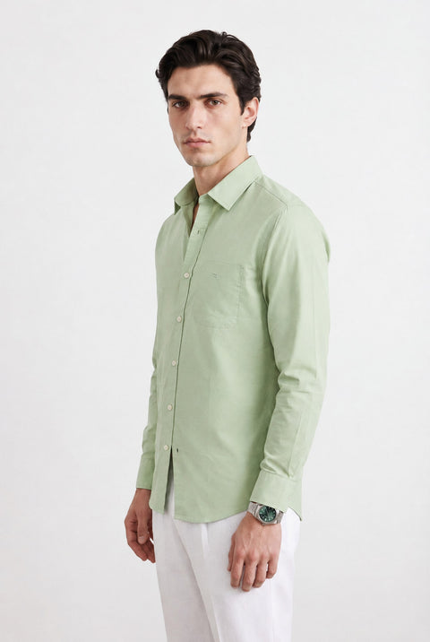Satin Solid Tailored Fit Shirt