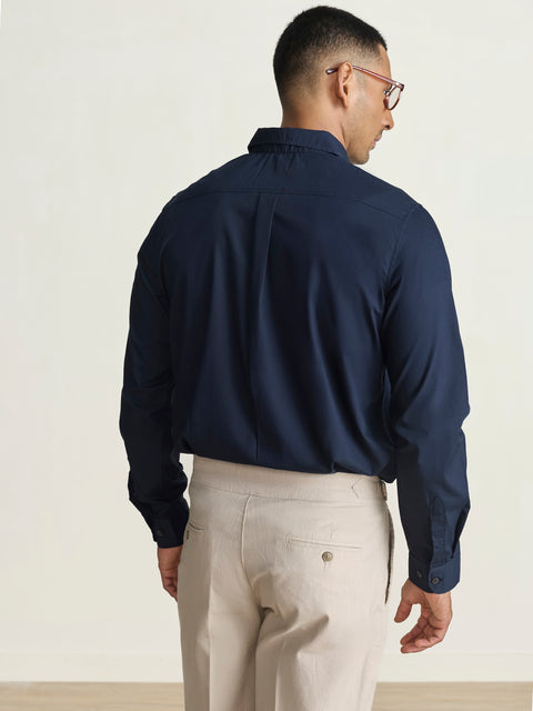 Satin Solid Tailored Fit Shirt