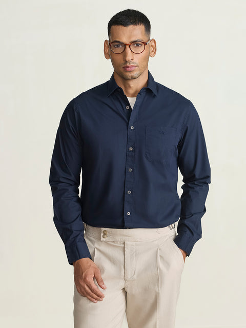 Satin Solid Tailored Fit Shirt