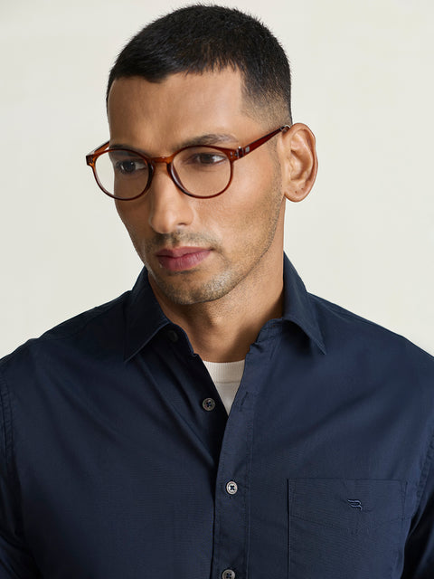 Satin Solid Tailored Fit Shirt