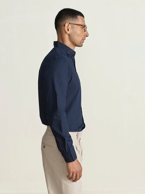 Satin Solid Tailored Fit Shirt