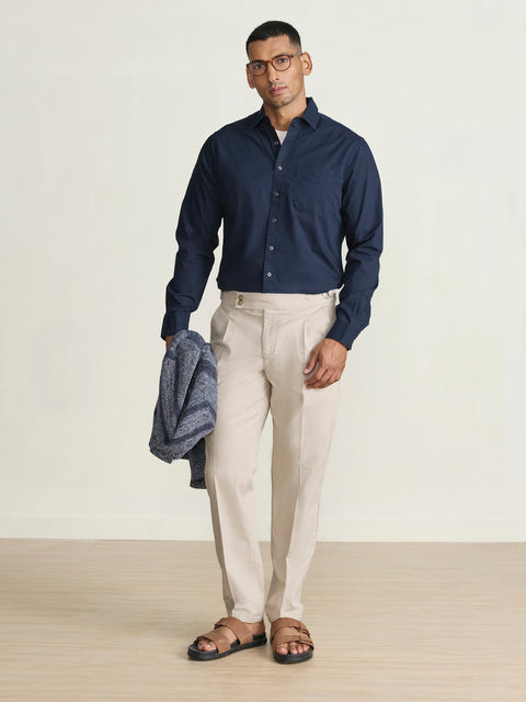 Satin Solid Tailored Fit Shirt