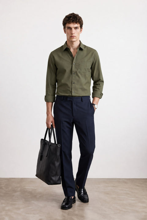 Satin Solid Tailored Fit Shirt