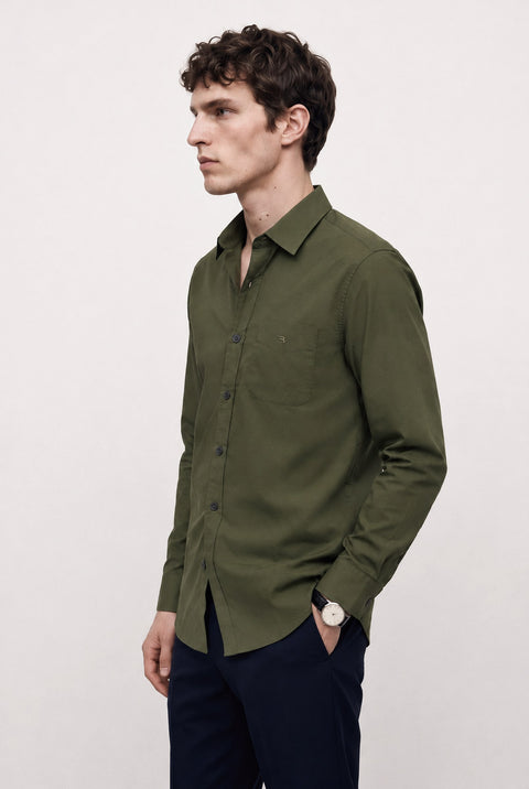 Satin Solid Tailored Fit Shirt