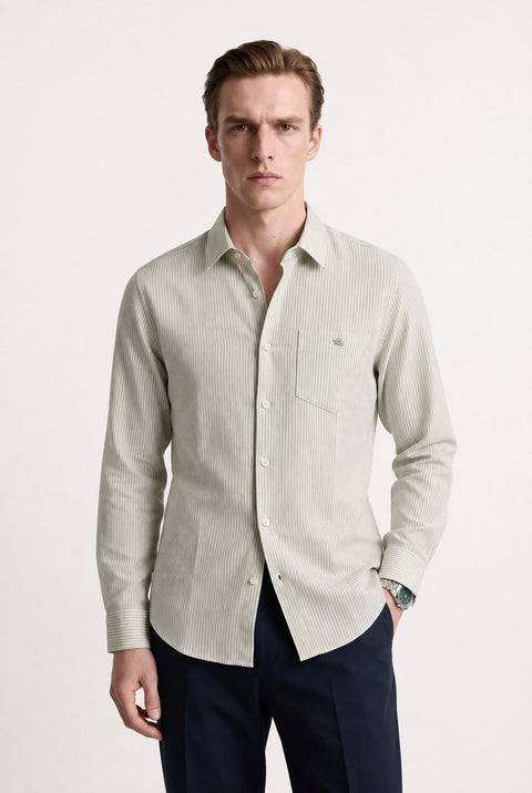 Slub Striped Tailored Fit Shirt