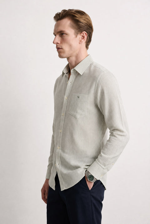 Slub Striped Tailored Fit Shirt