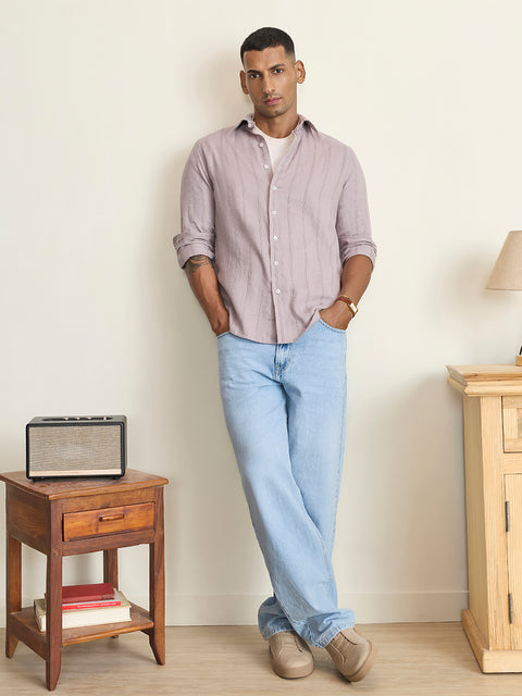 Dobby Striped Tailored Fit Shirt
