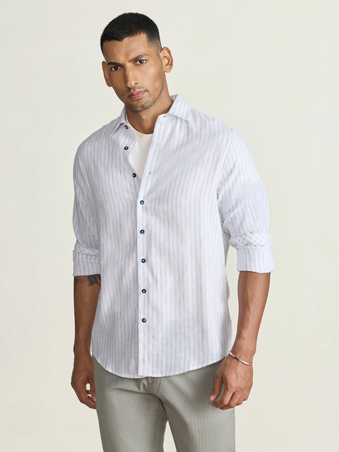 Slub Striped Tailored Fit Shirt