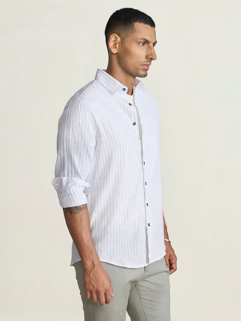 Slub Striped Tailored Fit Shirt