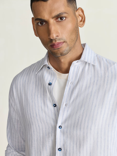Slub Striped Tailored Fit Shirt