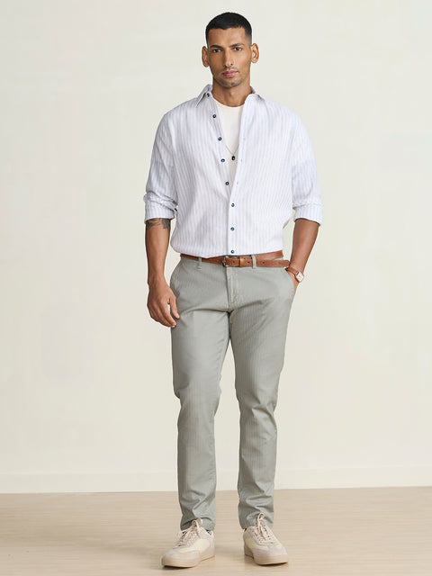 Slub Striped Tailored Fit Shirt