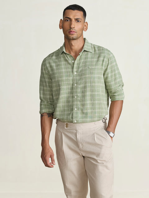 Slub Checkered Tailored Fit Shirt