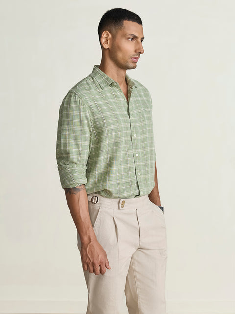 Slub Checkered Tailored Fit Shirt
