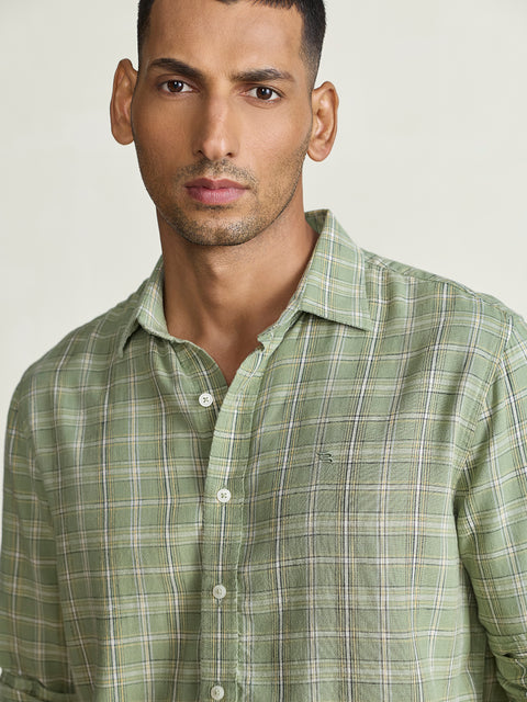 Slub Checkered Tailored Fit Shirt