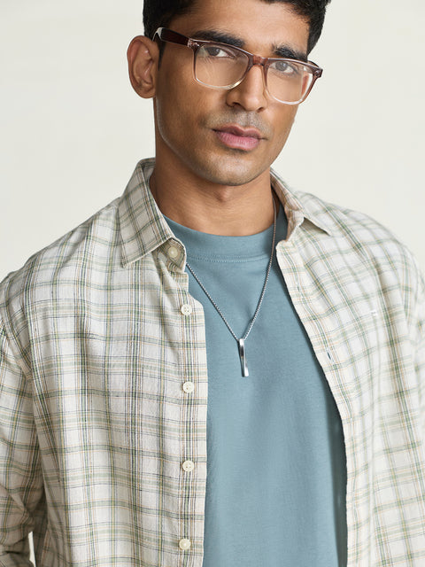 Slub Checkered Tailored Fit Shirt