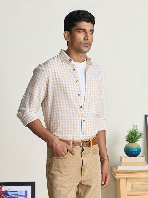 Slub Checkered Tailored Fit Shirt