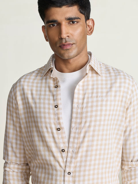 Slub Checkered Tailored Fit Shirt