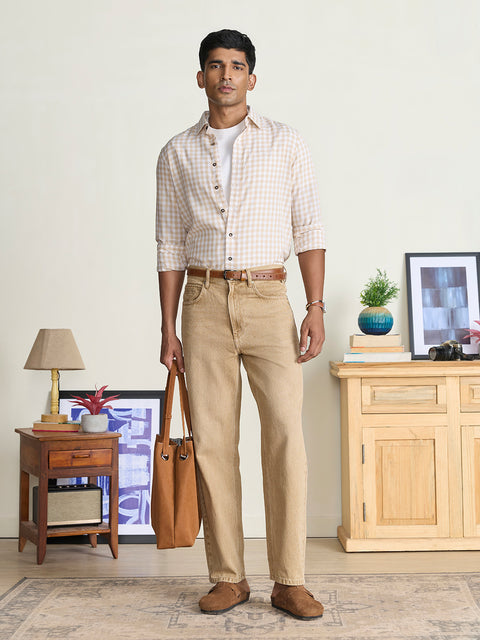 Slub Checkered Tailored Fit Shirt