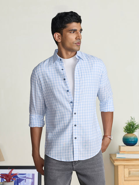 Slub Checkered Tailored Fit Shirt