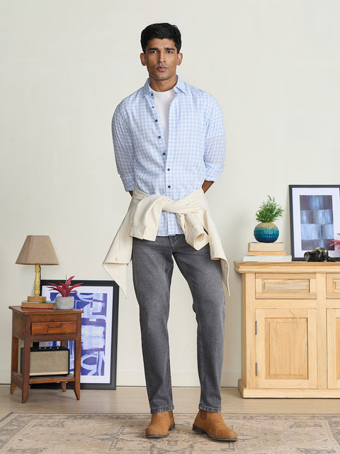 Slub Checkered Tailored Fit Shirt
