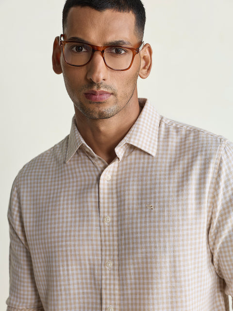 Slub Checkered Tailored Fit Shirt