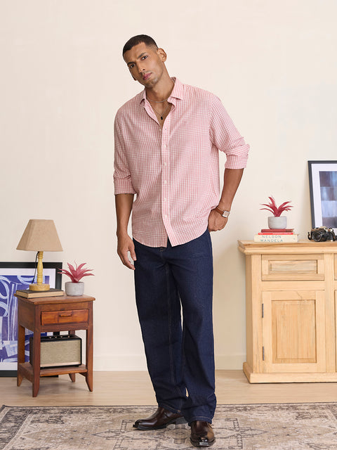 Slub Checkered Tailored Fit Shirt