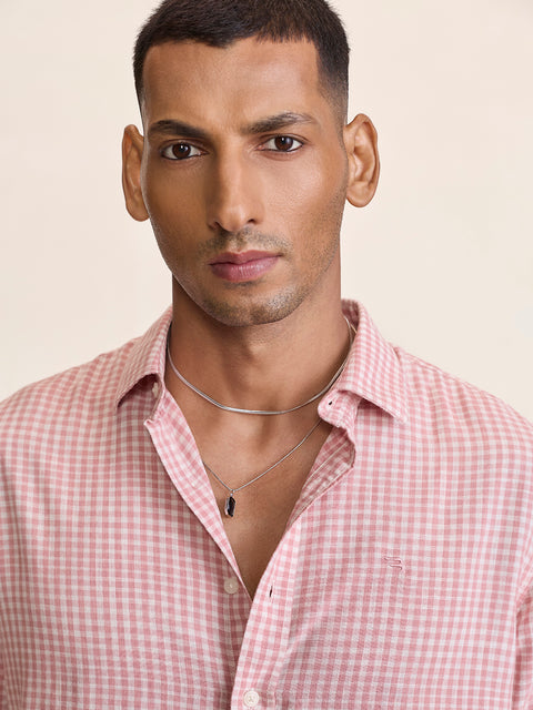 Slub Checkered Tailored Fit Shirt