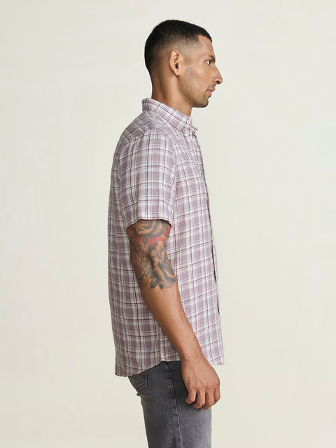 Slub Checkered Tailored Fit Shirt