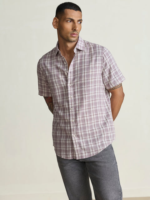 Slub Checkered Tailored Fit Shirt