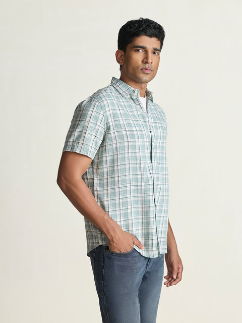 Slub Checkered Tailored Fit Shirt