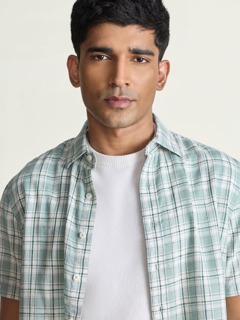 Slub Checkered Tailored Fit Shirt