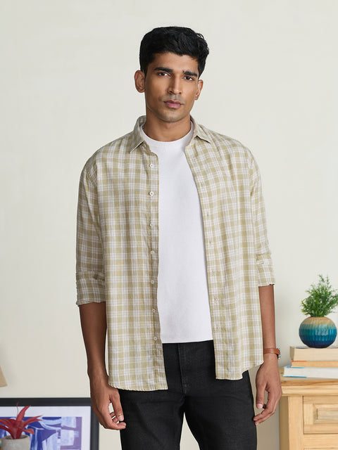 Slub Checkered Tailored Fit Shirt