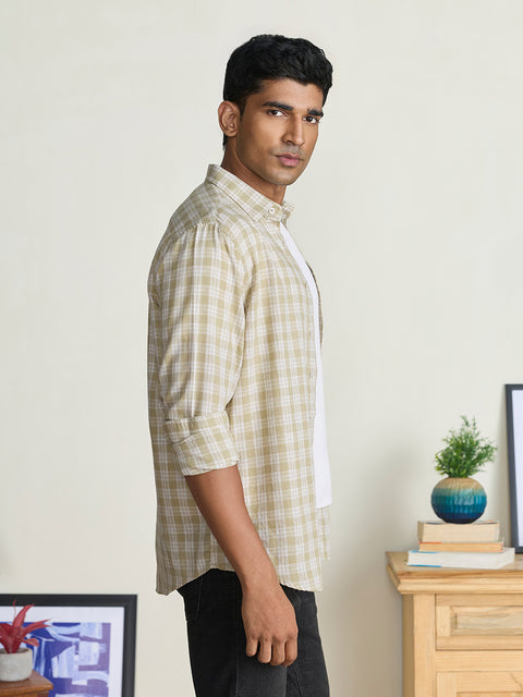 Slub Checkered Tailored Fit Shirt